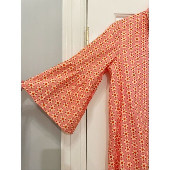 Victoria Dunn Shirt Dress Size XS Orange Floral - Picture 5 of 7